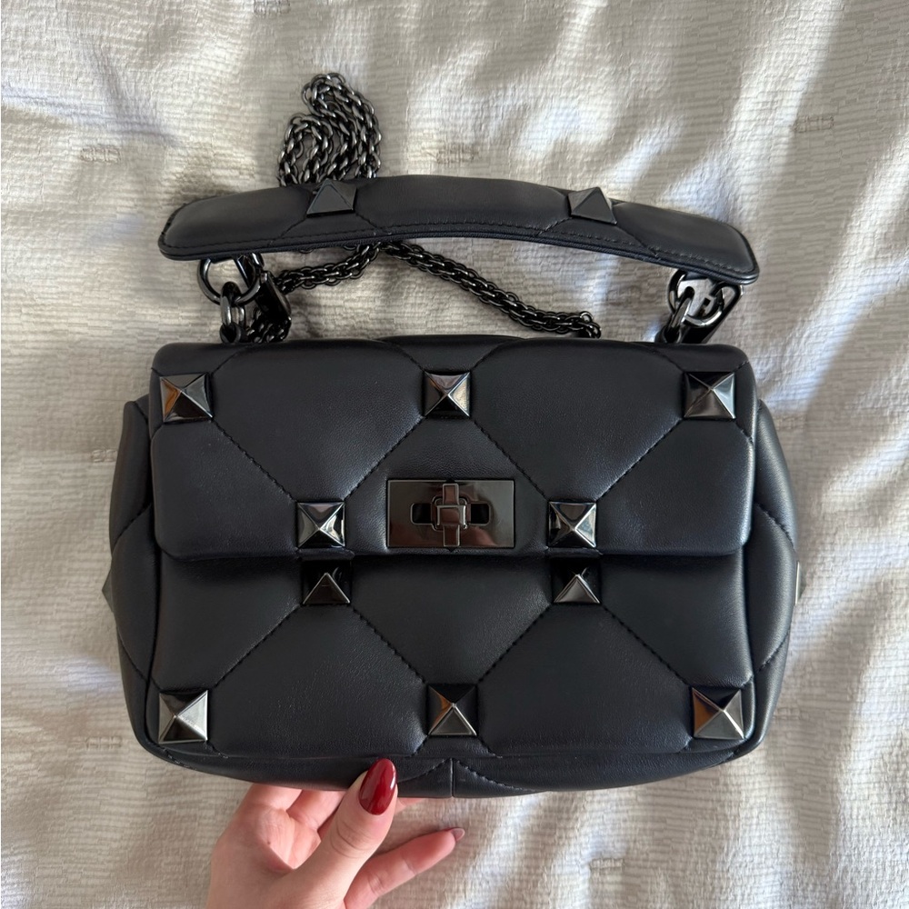 Valentino Garavani Black Studded Shoulder Bag